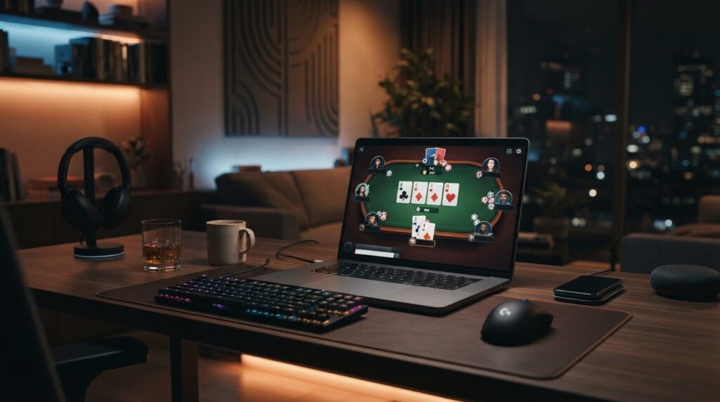 Giao diện trò chơi casino trực tuyến hiện đại trên máy tính cá nhân
