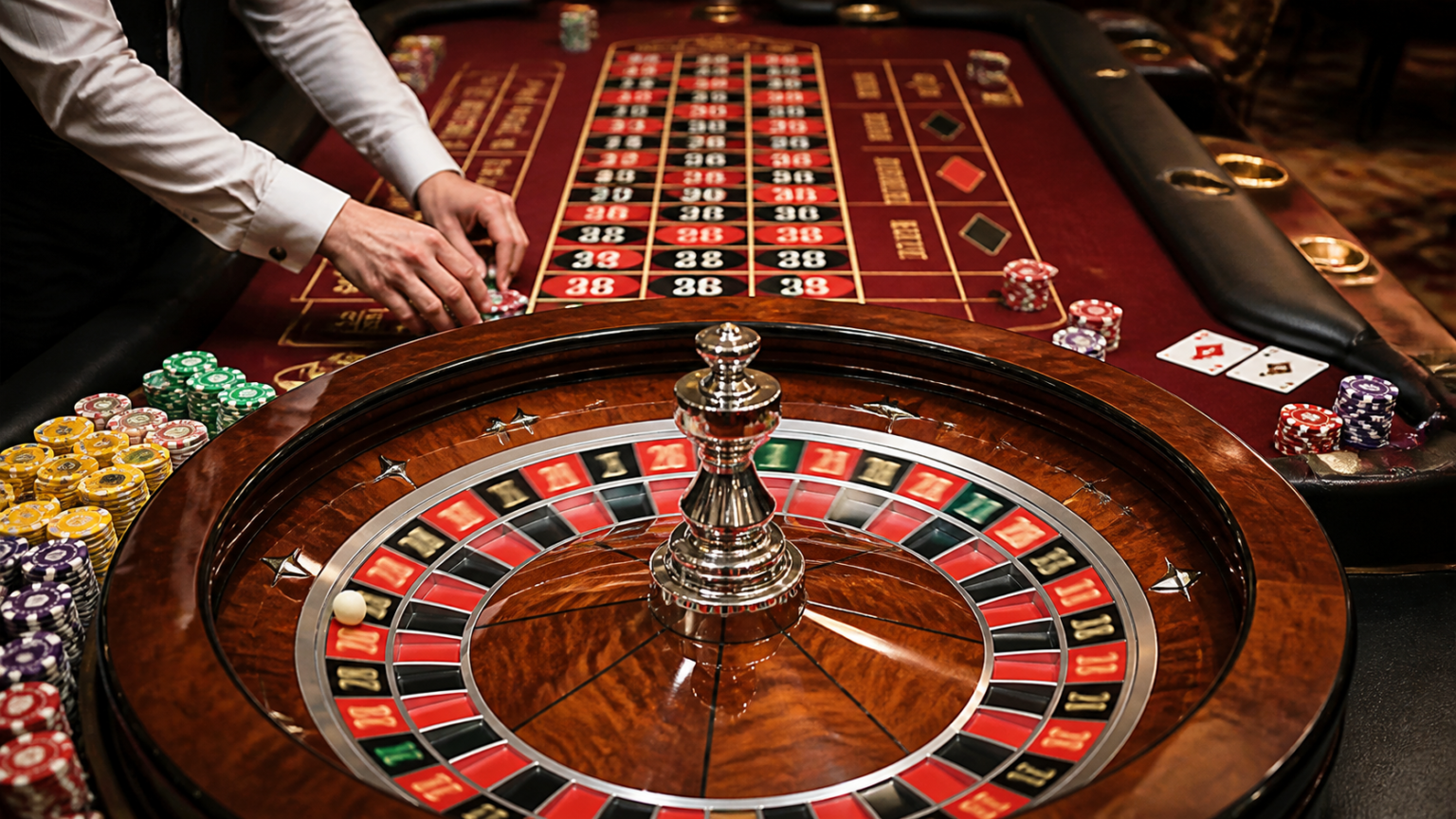 Đánh giá độ rõ ràng của thông tin vận hành: nha cai uy tin Bàn roulette trong sòng bạc với bánh xe roulette, phỉnh và bài