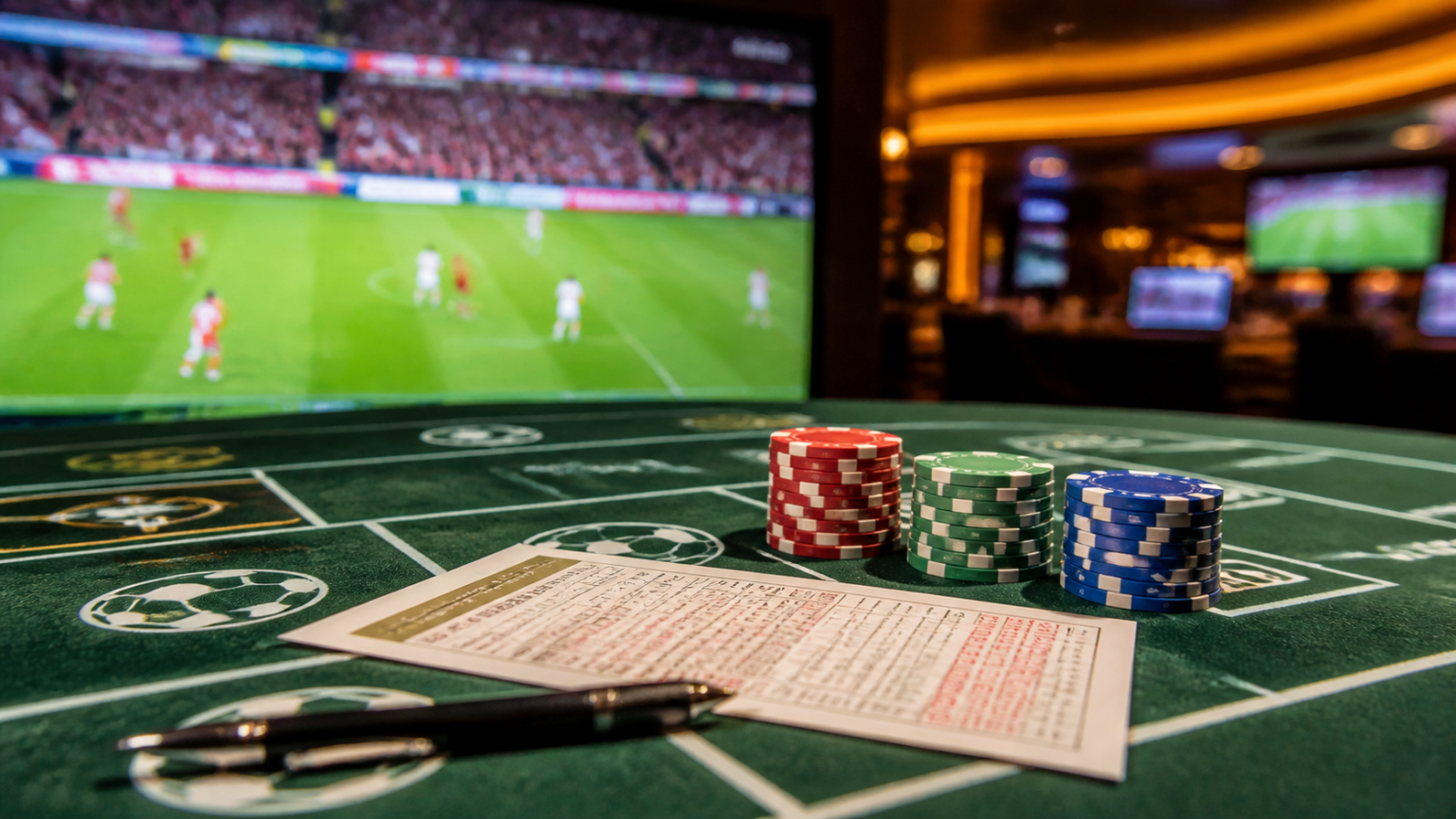 How sports betting fits into Malaysia’s betting landscape: sports betting malaysia Sports betting table with betting slip, chips, and match screen